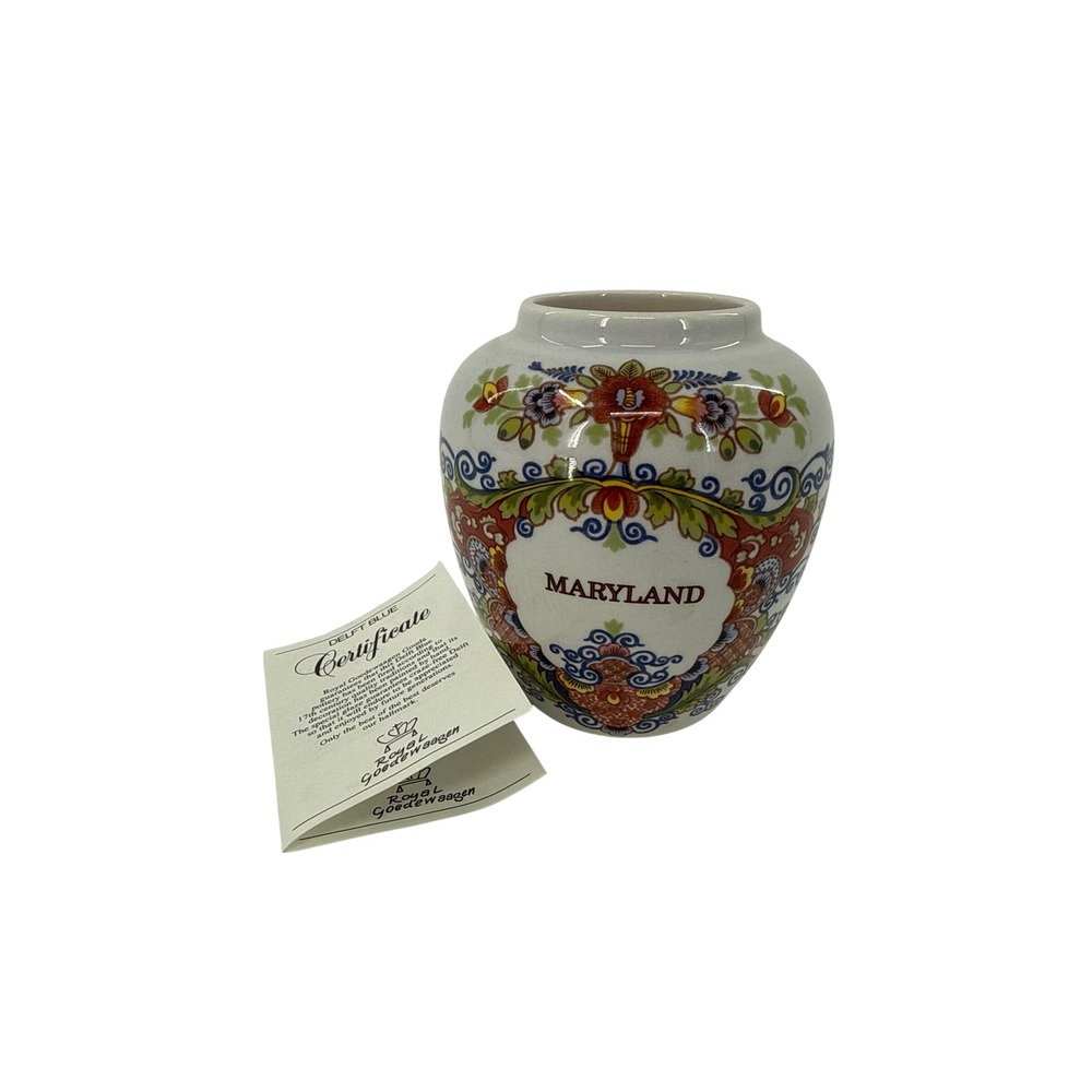 Delft Royal Goedewaagen Vase Maryland Tobacco Holland 4.5" NO LID